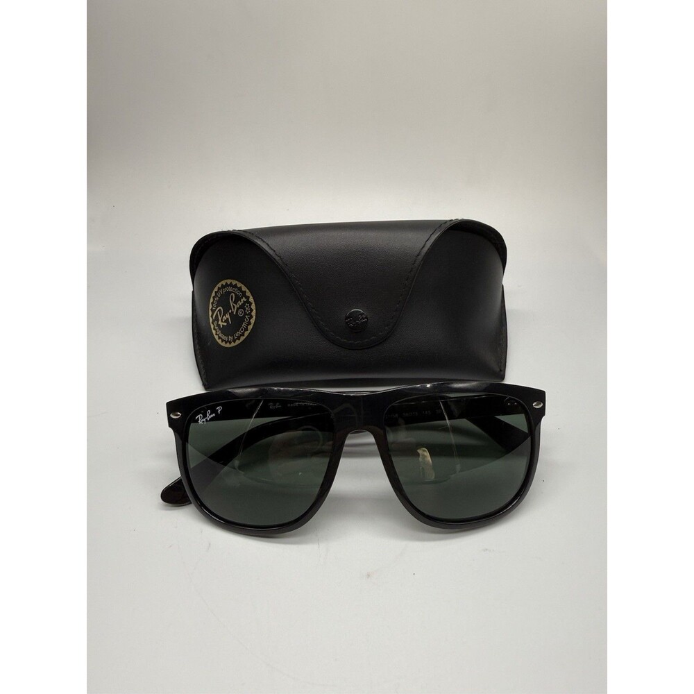 Ray-Ban RB4147 Boyfriend 601/58 Polarized Sunglasses Black Green 60-15-145 Italy